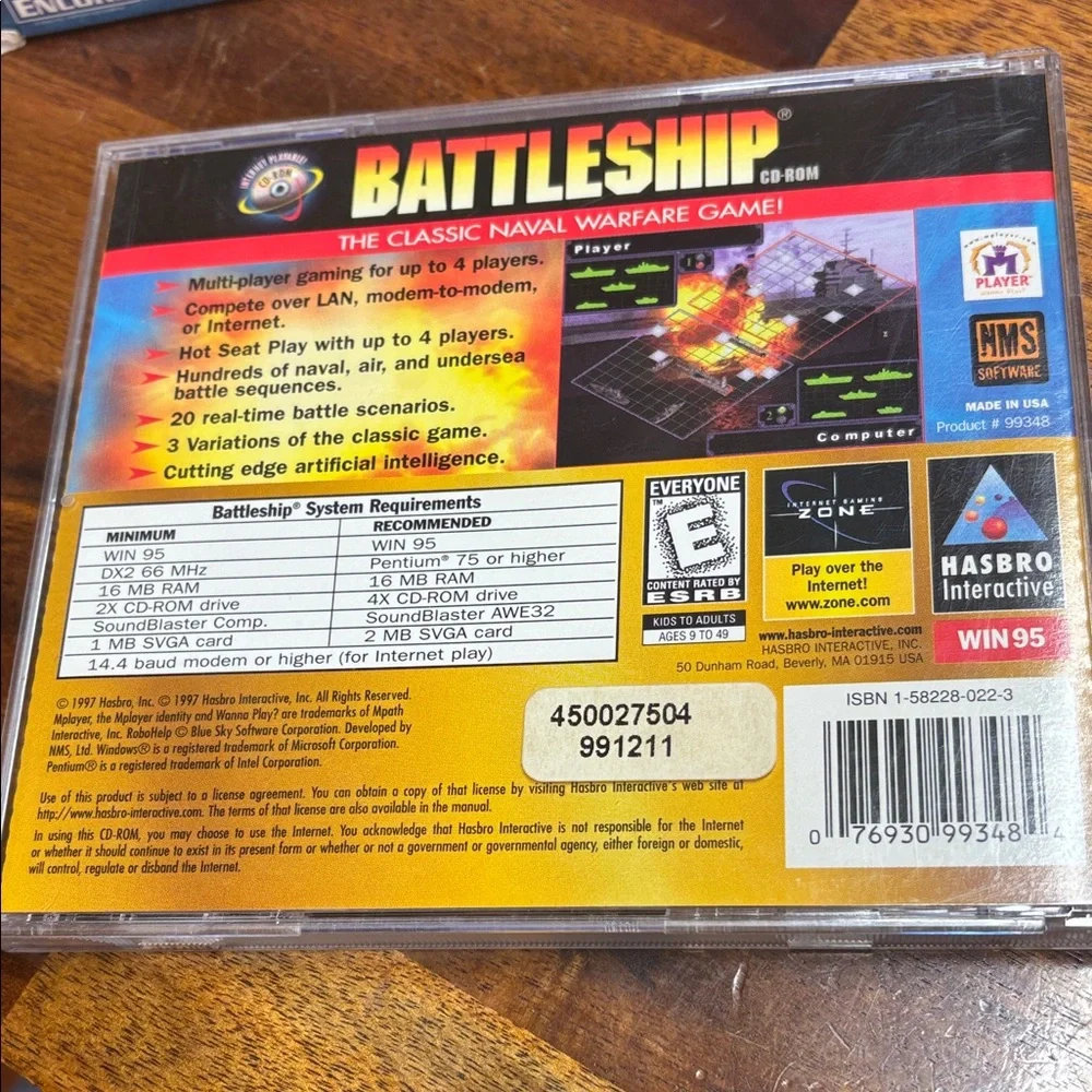 Hasbro Battleship PC Game — Blue, Yellow, Red